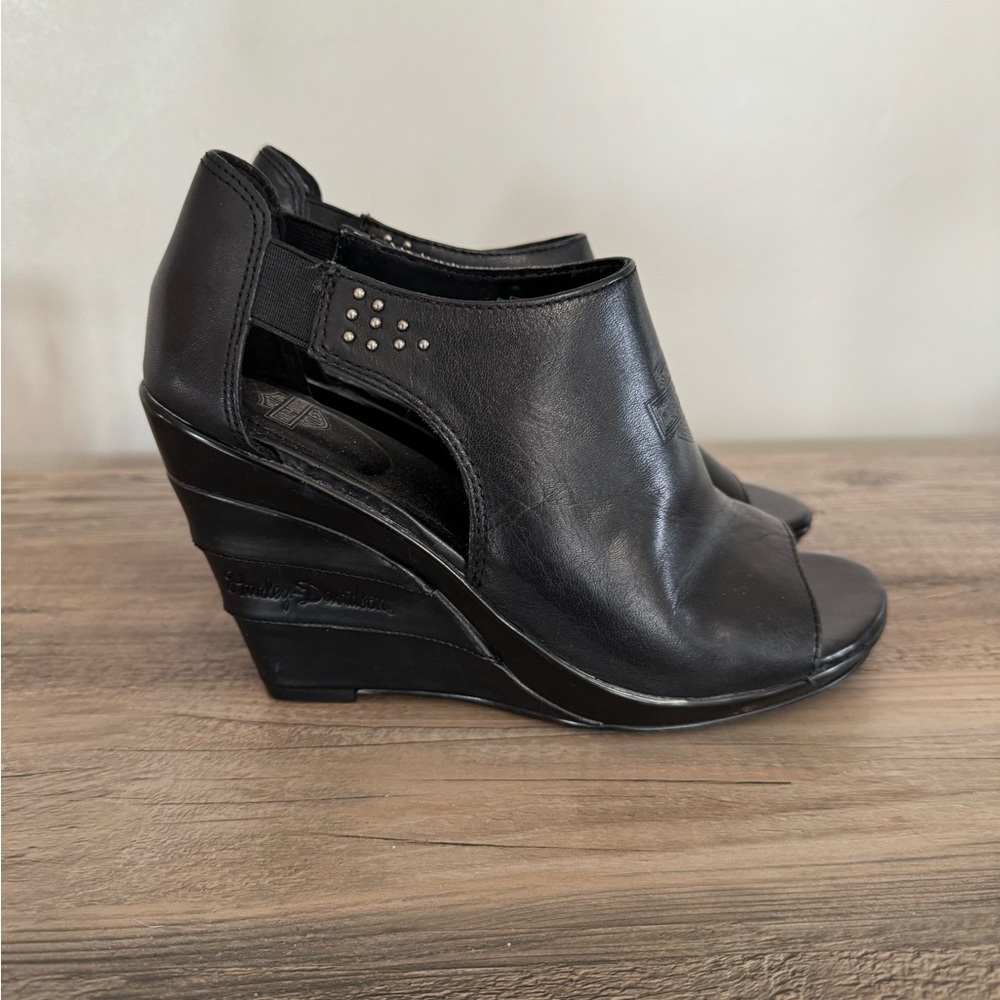 Harley Davidson woman’s wedge sandals- size 7.5